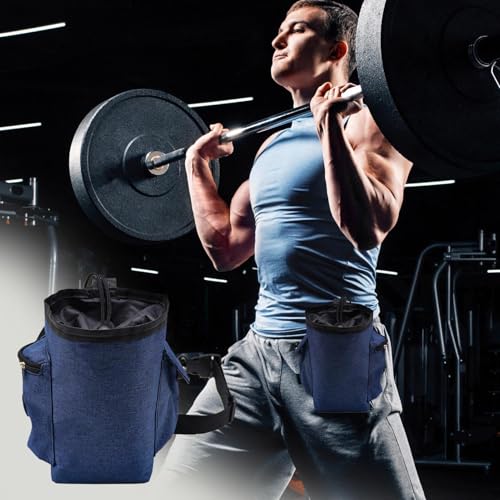 Rock Climbing Chalk Bag Adjustable Belt Gear Equipment | Chalk Organizer for Rock Climbing, Bouldering, Weightlifting, Gymnastics, Adults Women Men - color: Navy Blue