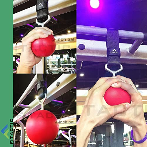 Rock Climbing Solid Training Cannonball Bomb Power Pull Up Ball Hold Grips for Straps for Finger, Forearm, Biceps, Back Muscles - color: Red (3")