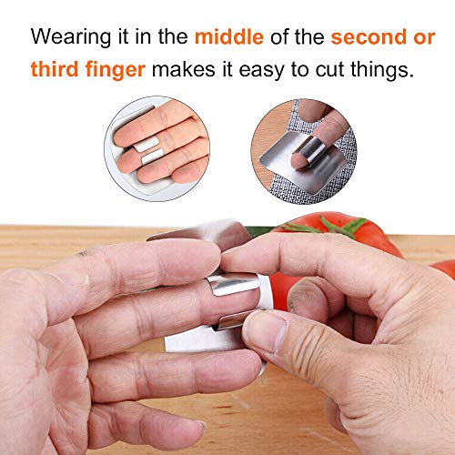 Finger Guards for Cutting Kitchen Tool, Stainless Steel Guard Protector to Avoid Hurting When Slicing and Dicing Food - 3 Pack - color: Silver 3 single finger