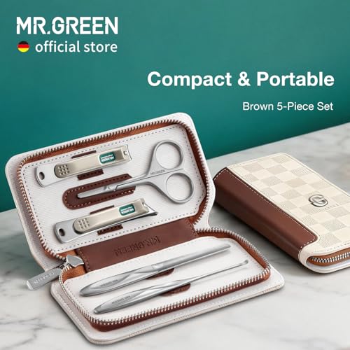 MR.GREEN Manicure Sets Light Luxury Nail Clipper Kits Personal Care Tools Fashion Contrasting PU Case (Mr-8883) - color: Mr-8883