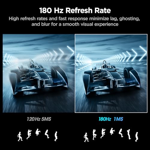 KOORUI 27 Inch Curved Gaming Monitor QHD 180Hz, 1ms 1500R VA Display | 2560×1440 Monitor, Adaptive Sync, 4000:1 Contrast, 90% DCI-P3, Eye Care, HDMI×2 and DP, VESA, FPS & Console Gaming - size: 27inch 180Hz/QHD/Curved