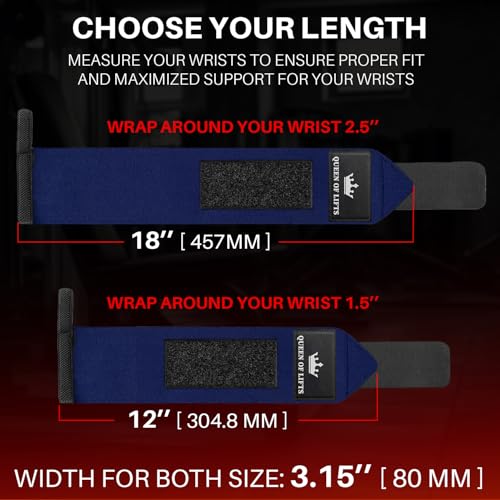 TECEUM Elastic Cotton Weightlifting Wrist Wraps with Thumb Loops, 1 Pair - color: Navy Blue, style: 12" – Beast Mode