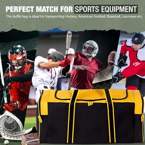 Jetstream Heavy Duty Multi Pocket Durable Sports Gym Equipment Travel Duffel Bag - color: XL 36" Gold, size: 36IN