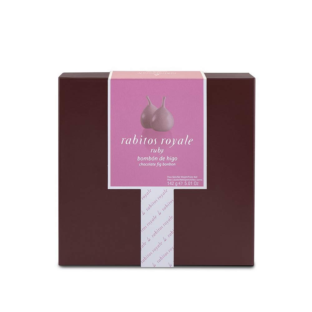 Rabitos Royale - 8 Piece Ruby Chocolate Covered Fig Bonbons Gift Box (5oz / 142g)