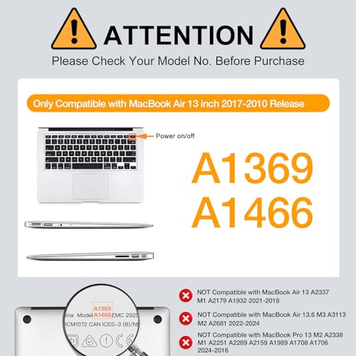 MOSISO Case Compatible with MacBook Air 13 inch A1369 A1466, Honeydew Green | Plastic Hard Shell & Keyboard Cover & Screen Protector Compatible with MacBook Air 13 (Older Version 2010 - end 2017) - color: Honeydew Green