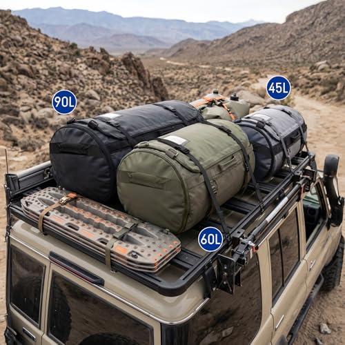 Haimont Heavy Duty Convertible Travel Duffel Backpack, Army Green, 90L | Shoe Compartment, Water-Resistant Tarpaulin, Wide U-Shaped Opening - color: Green, size: 90L