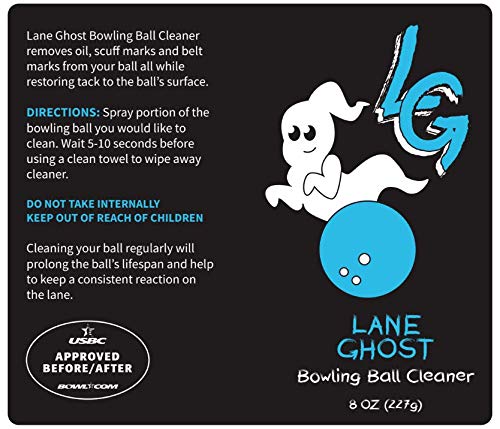 Lane Ghost Bowling Ball Cleaner Spray, USBC Approved | Removes oil, scuff and belt marks. Restores tack and extends ball lifespan.