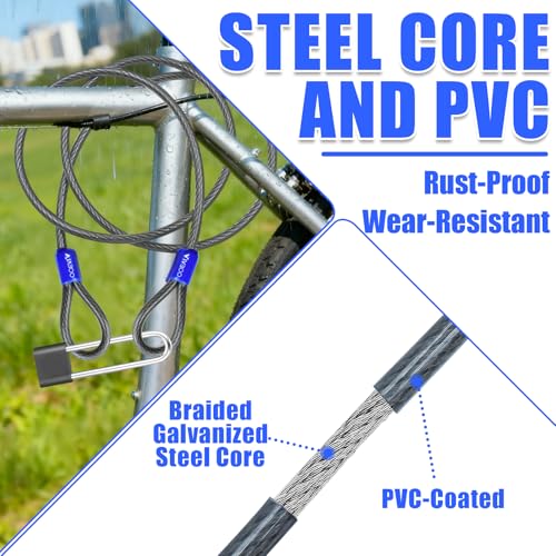 1/3in Security Cable with Loops Cut-Resistant and Waterproof | 4FT/6FT/8FT/10FT Security Cable Suitable for Travel,Home and Outdoor Activities - size: 10FT