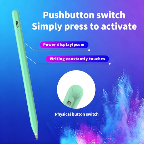 Digital for Android Tablets Stylus Pen for Samsung Galaxy Tab A11+Plus/A11/A9+/A9 Pencil,Accurate Without delay，One-Click Power On/Off,+2Nibs&Long Battery Life (Green) - color: Green