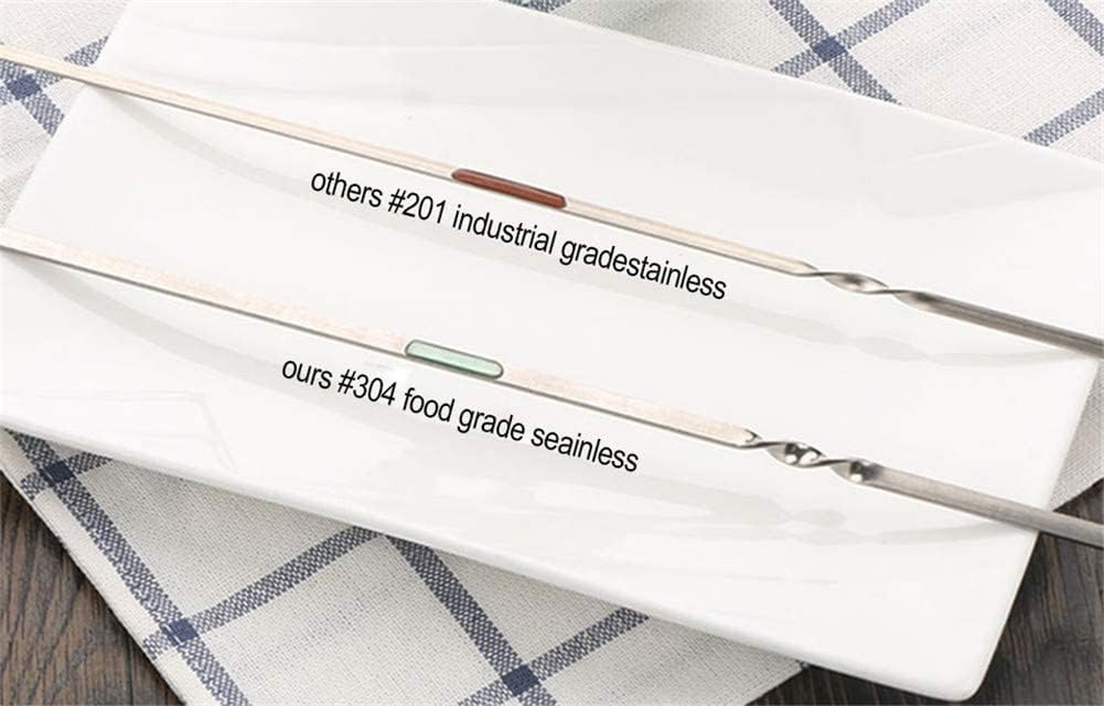 18PCS Kabob Skewers Flat Metal BBQ Barbecue Skewer 16" Long Stainless Steel Shish Kebob Sticks Wide Reusable Grilling Skewers Set for Meat Shrimp Chicken Vegetable, 18 Pack
