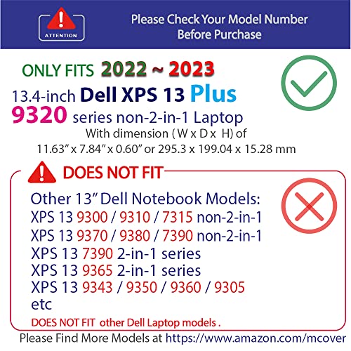 mCover Case ONLY Compatible for 2022~2023 13.4" Dell XPS 13 Plus 9320 non-2-in-1 Series Traditional Notebook Computers(NOT Fitting Other Dell Models) - Red - color: Red