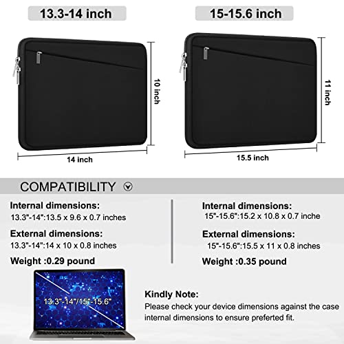 Laptop Sleeve 15.6 inch, Durable Slim Computer Carrying Bag Protective Case | Laptop Case, Computer Sleeve Handbag with Front Pocket, Laptop Cover for 15-16 Inch HP, Dell, Lenovo, Asus, Notebook, Black - color: Black, size: 15.6 Inch