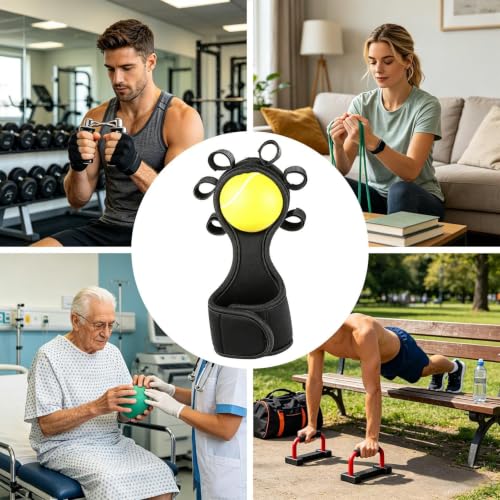 Hand Exercise Balls Grip Muscle Trainer Ball | Finger Exercise Tool for Workout Outdoor Weightlifting Rock Climbing Home Fitness Gym Office - color: Yellow