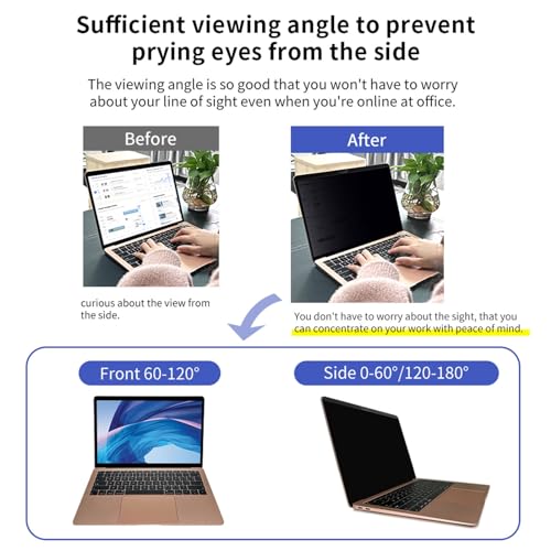 Magnetic Laptop Privacy Screen Ultra Thin 0.4mm Removable Anti Glare Protector 13.3-16 Inch (Color : 0.4mm, Size : 16in/350x228mm) - size: 16in/350x228mm