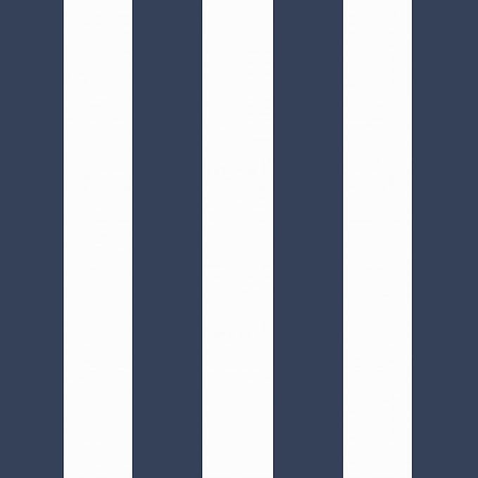 Arden Indoor/Outdoor Seat or Rocking Chair Cushion, 19 x 18, Water Repellent, Rain Proof, Fade Resistant Cushion for Rocking or Dining Chairs Sapphire Blue Cabana Stripe