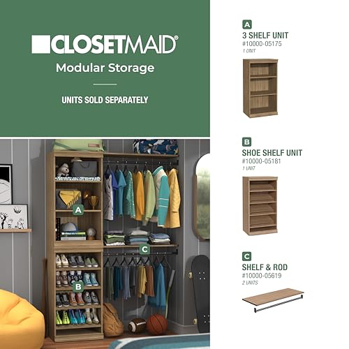 ClosetMaid Modular Storage Stackable Shoe Shelf Unit, Sand - color: Sand