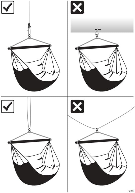LA SIESTA® - Medium Basic Domingo Hammock Swing Chair - Weather & Tear Resistant Hanging Hammock Chair - Indoor Outdoor Hammock Chair Swing - Patio Porch Bedroom Hanging Chair - Max 250 Lbs, Sea Salt