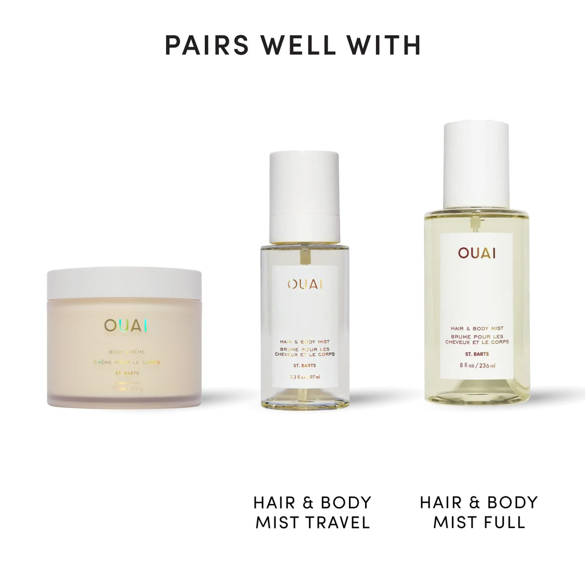OUAI Body Cream - Hydrating Whipped Body Cream - St. Barts (7.5 oz)