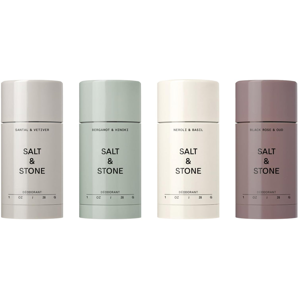 Salt & Stone Aluminum-Free Deodorant Women & Men Travel Size Set 1 oz (4)