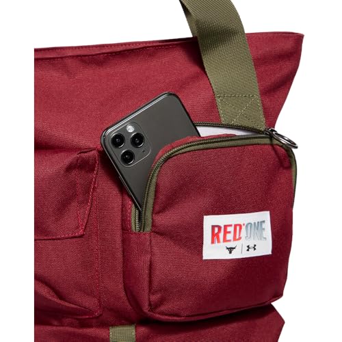 Under Armour Project Rock Red One Gym Sack, Cardinal/Marine OD Green/White, One Size