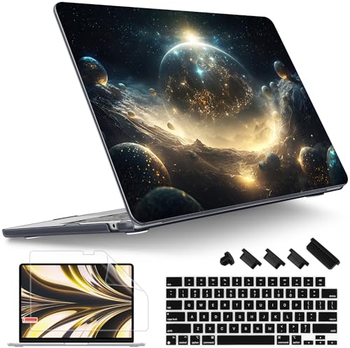 Tuiklol for MacBook Air 13 inch Case M5 2026 M4 2025 M3 2024 M2 2022 Release Model A3449 A3240 A3113 A2681,Plastic Hard Shell Cover for MacBook Air 13.6 with Touch ID, Birth of Galaxy - color: Birth of Galaxy
