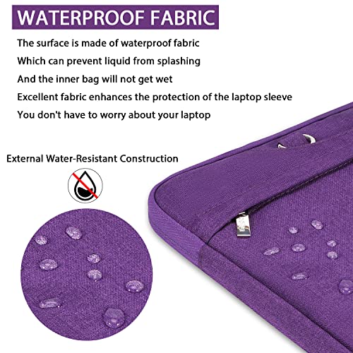Voova Laptop Case 13 14 15 16 17 Inch with Shoulder Strap, Waterproof Laptop Bag Sleeve Slim Briefcase - color: Purple, size: 13-14 inch