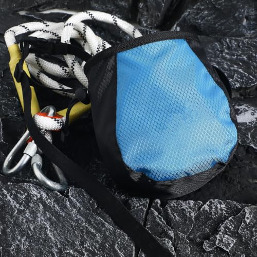 Luxshiny 2pcs Climbing Chalk Bags Large Capacity Polyester Chalk Pouches with Hard Brim and Drawstring for Rock Climbing Weightlifting Gymnastics Outdoor Activities