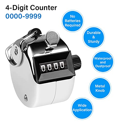 Tally Counter, 4-Digit Clicker Counter, Metal Hand Tally Counters Clicker Pitch Counter for Counting, Knitting, Coaching, Golf, Lap, Fishing - color: B-3 PCS