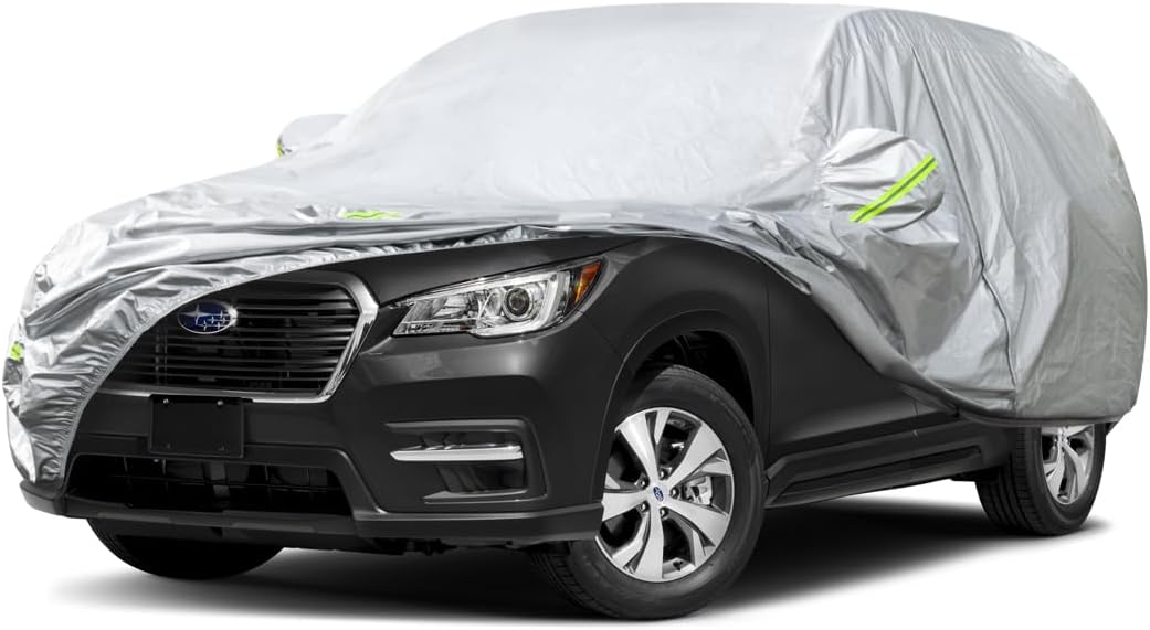 KouKou Oxford Waterproof SUV Car Cover Suitable for Subaru Ascent from 2018 to 2025, Windproof All Weather Waterproof Outdoor Cover Sun Rain UV Dust Snow Protection.