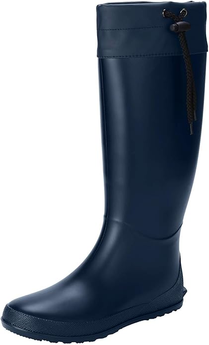 Asgard Packable Tall Rain Boots for Women Waterproof Rubber Garden Boots Ultra Lightweight Flat Mud Boots- NOT FOR WIDE CALF