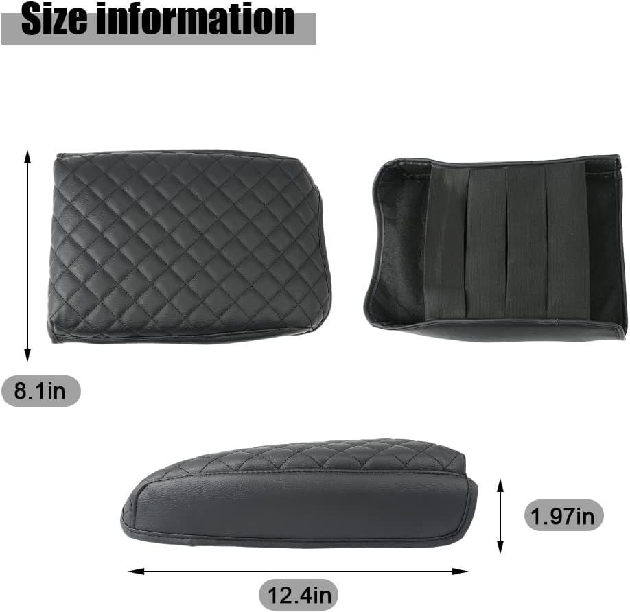 sportuli Center Console Cover Anti-Scratch Leather Armrest Cushion Compatible with 2020 2021 2022 2023 2024 Kia Telluride accessories (Black)