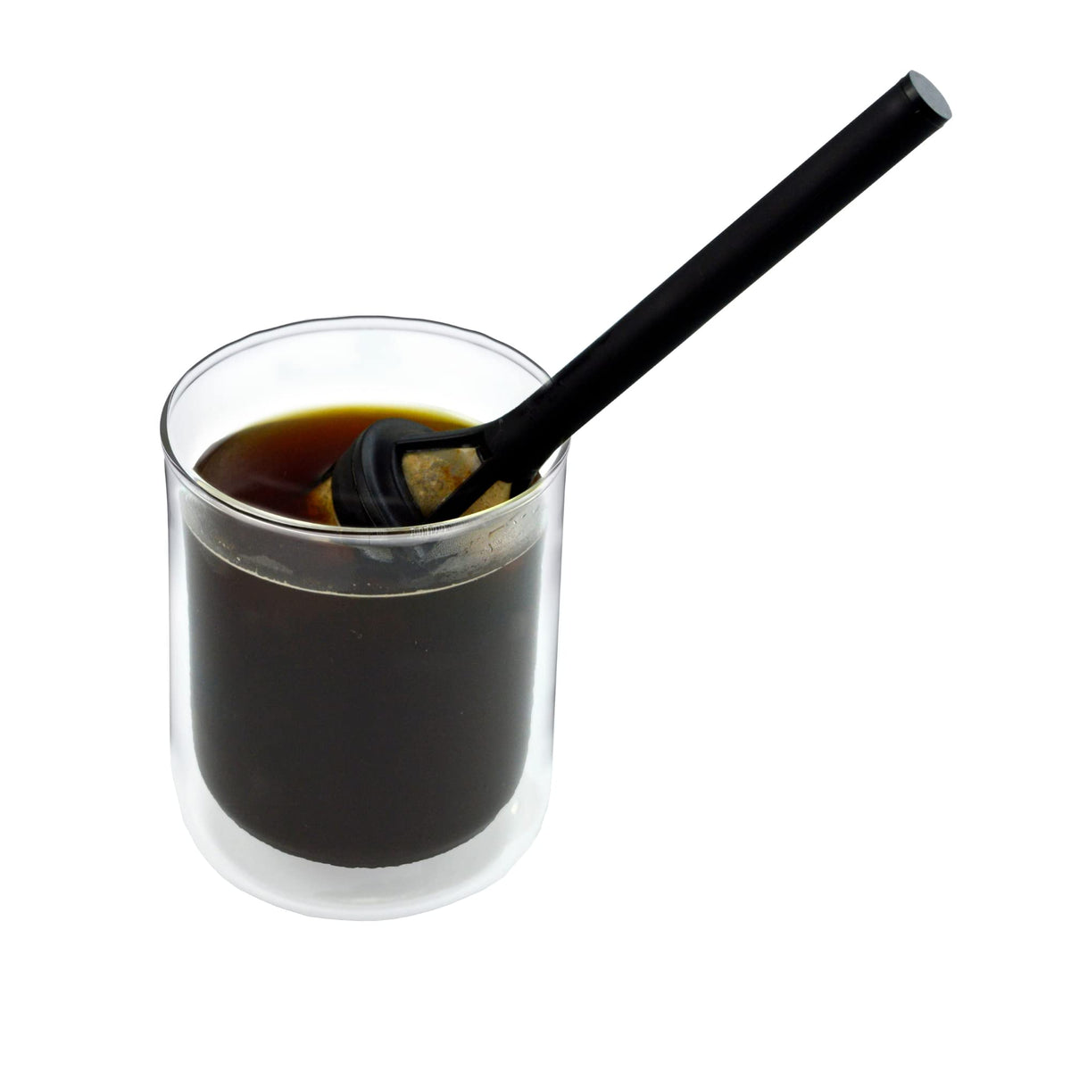 BARISTA & CO Brew It Stick Coffee & Tea Infuser - Plastic Reusable Coffee Strainer with Pot Holder - Black Coffee and Tea Steeper with Stainless Steel Mesh to Use a Medium to Coarse Ground Coffee