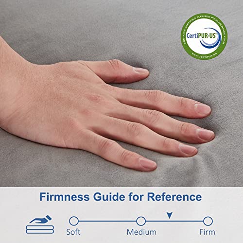 SINWEEK Tri Folding Topper with Storage Bag 3.8" Foldable Topper Foam Topper Floor Cot Topper, Guset Mat with Machine Washable Cover and Waterproof Lining, CertiPUR-US Certified 31 x 75 Inch - size: C (31 x 75 Inch), style: High Support Foam