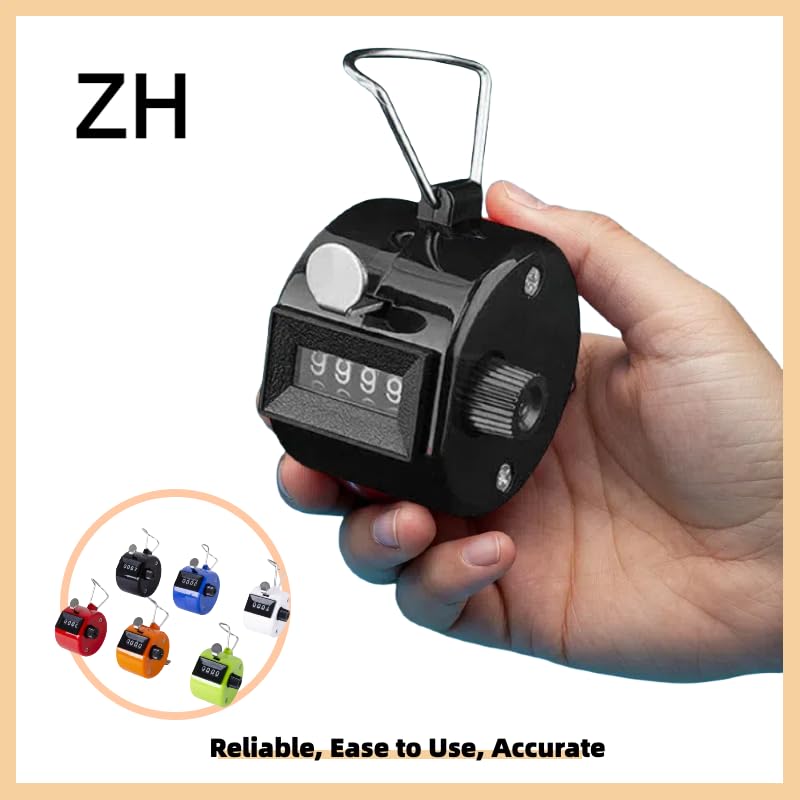 White Deer Hand Tally Counter 4 Digit Number Dual Clicker Golf Handy Convenient - color: metal