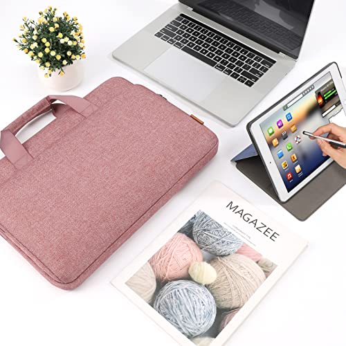 DOMISO 17 inch Carrying Cases for Mobile Computers, Laptop Sleeve Protective Case Cover Compatible with 17-17.3 inch HP Dell ASUS Lenovo Chromebook, Waterproof Computer Cases Bag with Handle, Pink - color: Pink, size: 17-17.3 inch