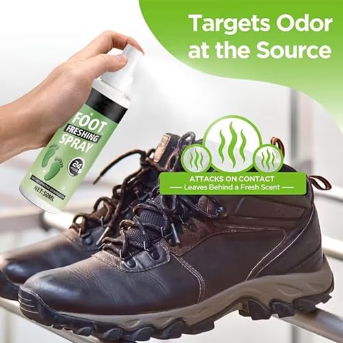 Shoe Odor Spray 60ml Powerful Long-Lasting Elimination | Foot Odor Spray for Leather Boots Footwear Tennis Hockey Closet Home Sneaker