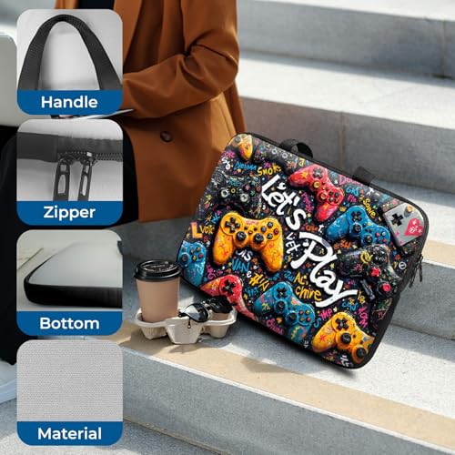 Laptop Sleeve with Handle 13 Inch, Waterproof Laptop Case Bag, Play Games Pattern Design Computer Sleeve Compatible with MacBook Air, Pro, HP, Dell, Lenovo, ASUS - color: Play Games, size: 13inch(13-13.6")