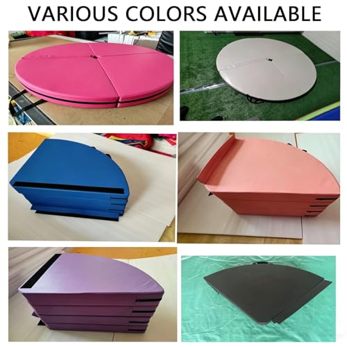 Foldable Pole Crash Mat, Pole Dance Mat, Anti-Collision Cushioned PU Leather Mat for Yoga, Gymnastics, Pole Dancing Red-Rose 2" Tx5.9'W