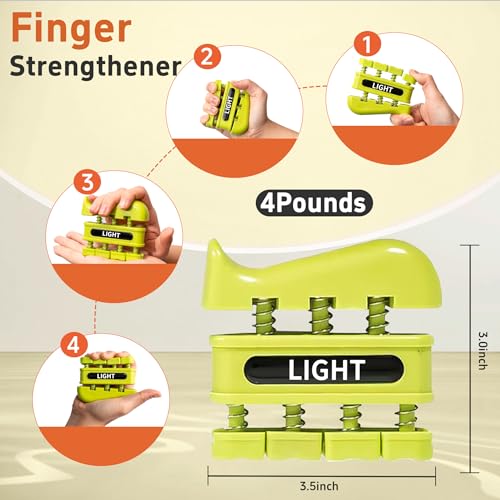 DICYWUDI Grip Strength Trainer, Finger Strength Trainer for Grip Strength Training for Fingers, Wrists, and Hands for Home, Office, Gym, Climbing, Athletes, Musicians, and Therapy - color: Yellow/Black/Red/Blue