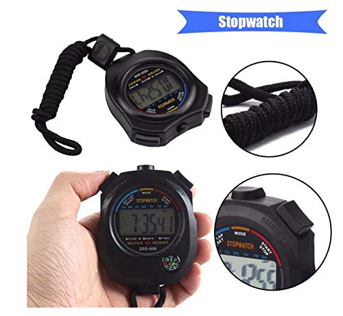 Pgzsy 2 Pack Multi-Function Electronic Digital Sport Stopwatch Timer, Large Display with Date Time and Alarm Function,Suitable for Sports Coaches Fitness Coaches and Referees,Pgzsy - style: 2pack