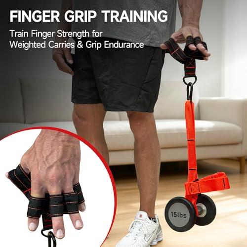 FitBeast Pull Up Ball Grips & Finger Straps Set – Grip Balls for Dead Hangs, Pull Ups, Climbing & Home Gym Training - color: Red