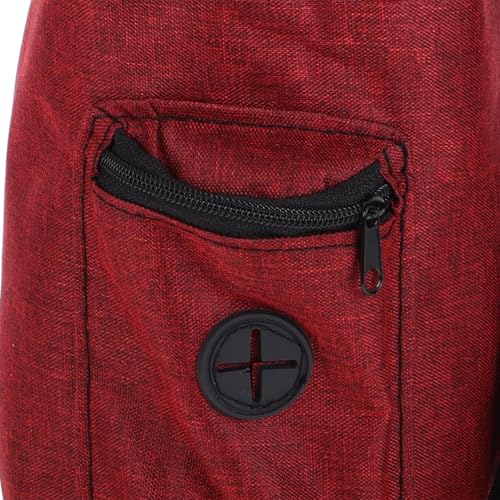 GARVALON Chalk Bag for Climbing and Bouldering with Zipper Storage Pocket, Canvas Rock Climbing Gear Accessory, Burgundy Waist Pouch for Gymnastics and Weightlifting