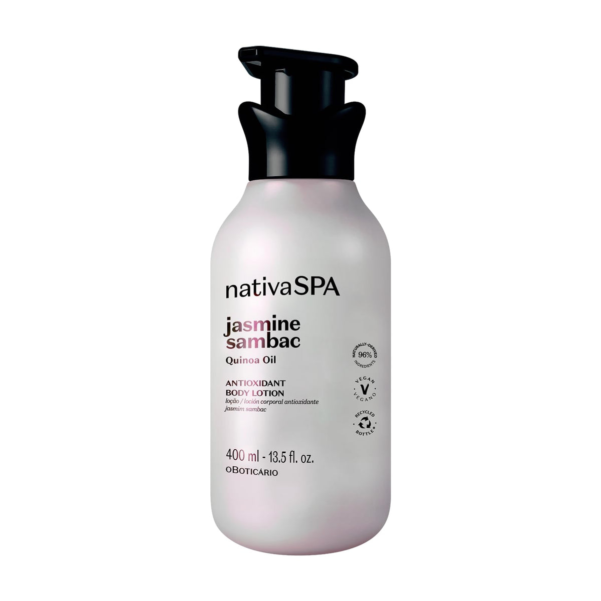 Nativa Spa By O Boticario Jasmin Sambac Anti-Stress Body Lotion, Fragranced Moisturizer Enriched With Purified Quinoa Drops To B