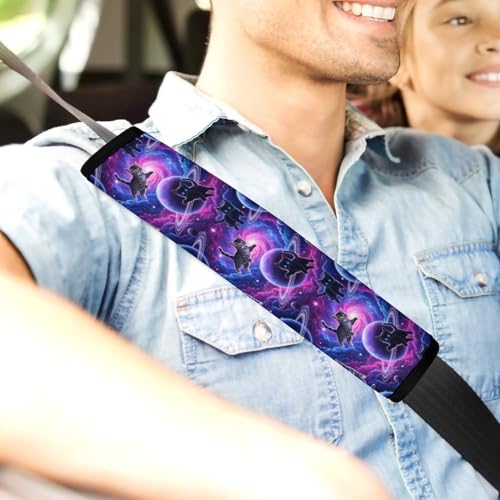 1 Pair Funny Cat Space Car Seat Straps Shoulder Pads Soft Padded Harness Pads Strap for Adult Use, Stroller Pushchair High Chair, Comfortable Driving - color: Pattern 171
