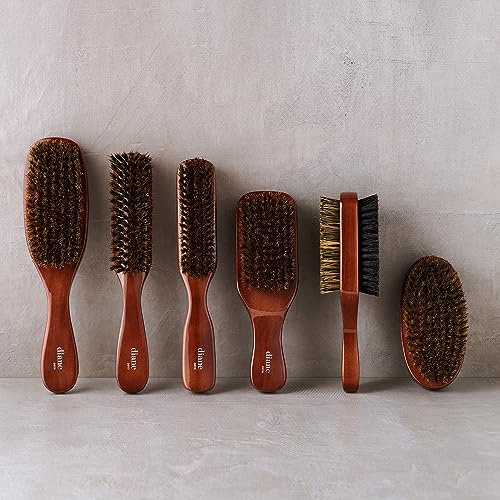 Diane Premium 100% Boar Wave Brush for Men and Barbers , Mens Hair Brush– Medium Bristles for Thick Coarse Hair – Use for Detangling, Smoothing, Wave Styles, Soft on Scalp, Restore Shine and Texture - style: Wave Brush