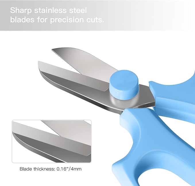 Flower Scissors, Strong Floral Shears, Premium Steel Garden Pruning Shears Floral Fruits Leaf Scissors Hand Pruner Snip Trimming Tool for Gardening Flower Arrangement, Light Blue