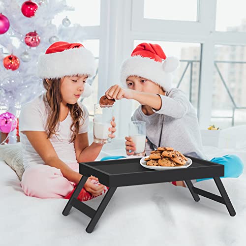 Artmeer FSC 100% Bamboo Bed Tray with Folding Legs, X-Large, Black | X-large FSC 100% bamboo bed tray with folding legs, handles and extra legroom for meals, laptops and reading. - color: Black, size: X-Large