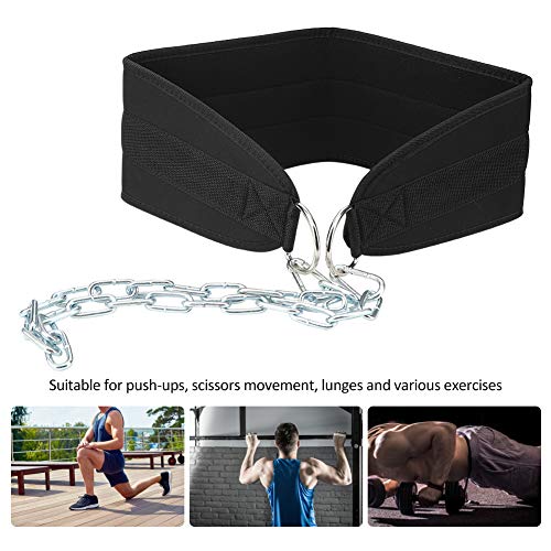 Pull Up Weighted Dip Belt, Dual Gym Equipment, Heavy Duty Steel Chain for Strength Training, Belt for Pull Ups, Dips, and Various Exercises,