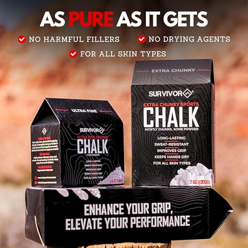 SURVIVOR Chalk Bag + 200g Ultra Fine Climbing Chalk Powder Bundle