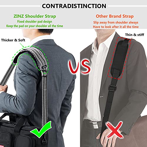 Bag Shoulder Strap, Padded Adjustable Shoulder Strap Replacement - color: Black&white Jacquard, size: 57"